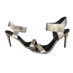 Enzo Angiolini Brodee Sandal Heel Gold Open Toe Size 8